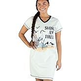 Lazy One Women's Nightgown, Funny V-Neck Sleep Shirt for Women, Novelty Pajama Shirt