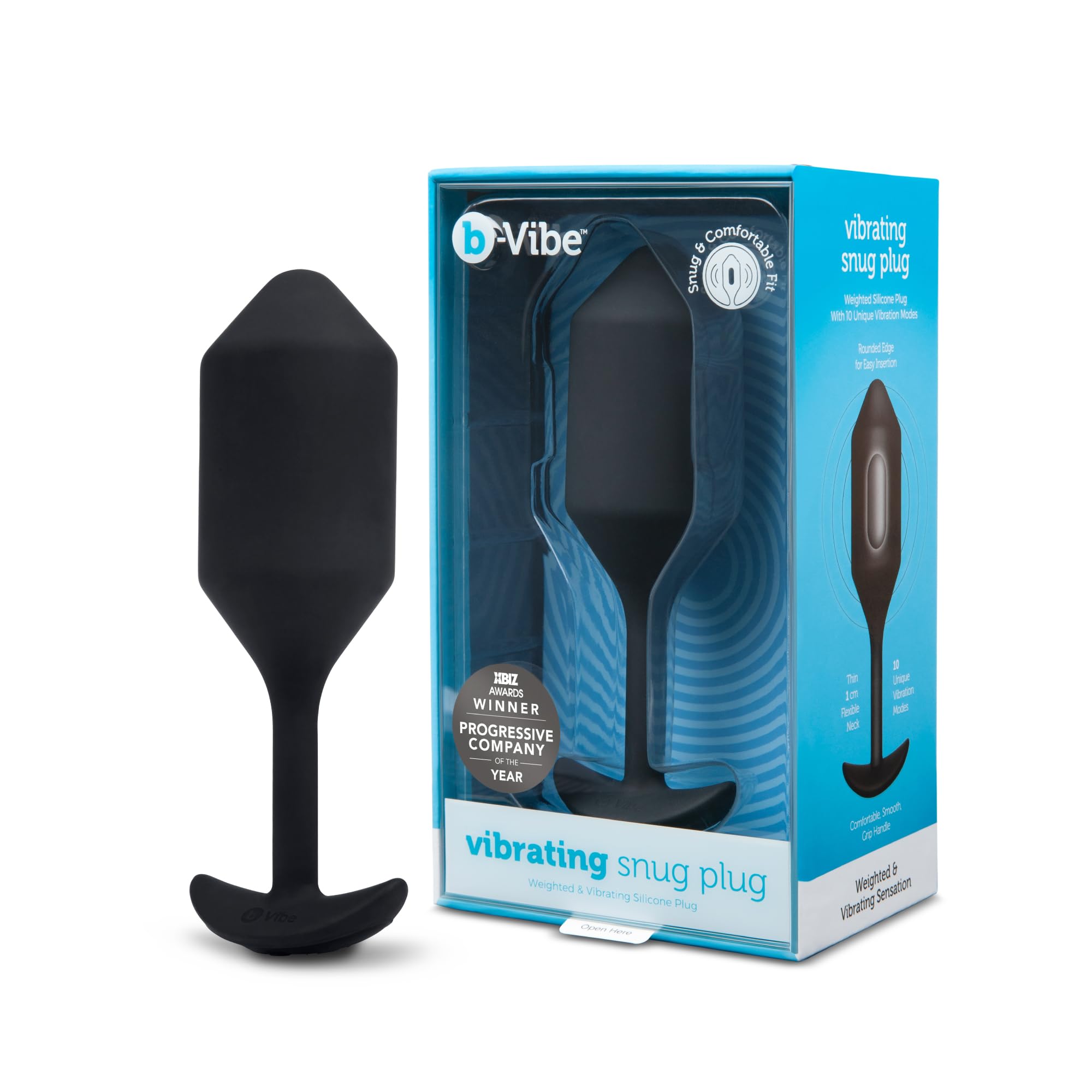 b-Vibe Vibrating Snug Plug Black Medium 500 g
