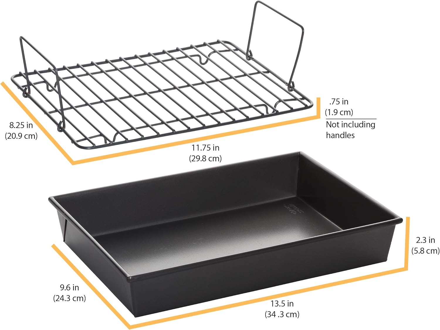 Chicago Metallic Professional Roast Pan with Non-Stick Rack, 13-Inch-by-9, Gray: Kitchen & Dining