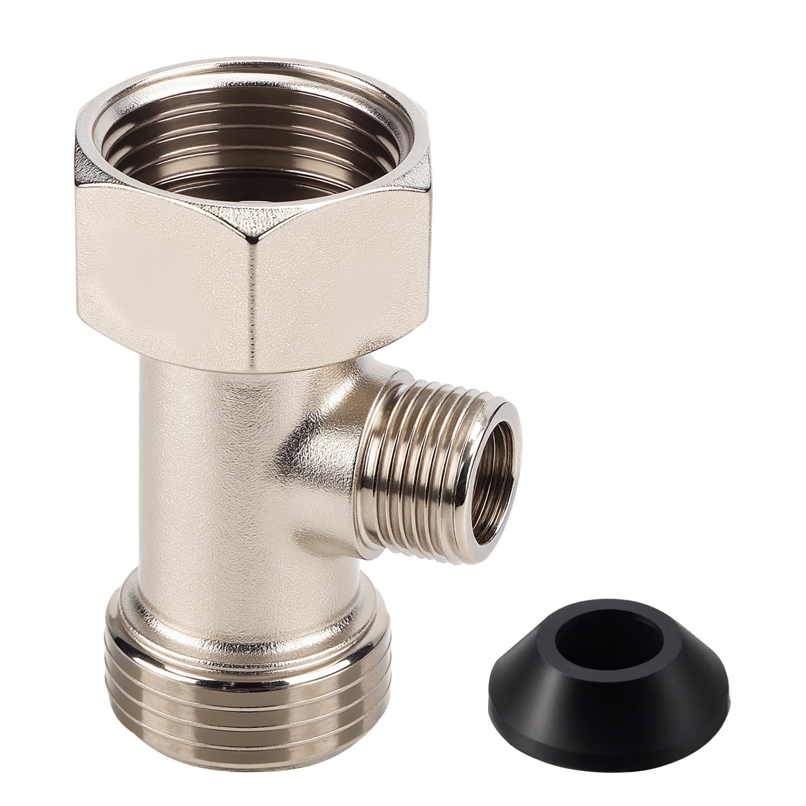 Photo 1 of Bidet T Adapter, 7/8"x7/8"x3/8" 3-Way T Valve Connector with Washer Universal Metal T-Adapter for Shower Toilet Bidet Attachment Valve Hose Fitting Replacement Parts Accessories