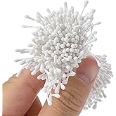 Matwsec 700PCS 2mm Flower Stamens for Crafts Stamens for Flowers Making Matte White Double Heads Flower Stamen for Artificial Flowers Christmas Card Wedding Scrapbook Decoration