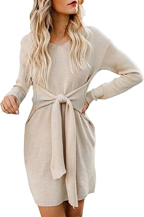 gray long sleeve sweater dress