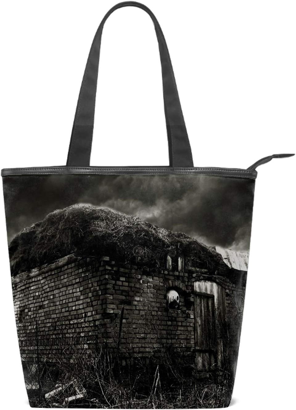 Bolso de lona para mujer con diseño de pájaro escarlata, Dark Scary2