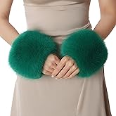 Dikoaina Faux Fur Wrist Cuffs- Winter Furry Bands Fox Fur Wrist Warmer,Arm Warmer, Leg Warmer, One Pair