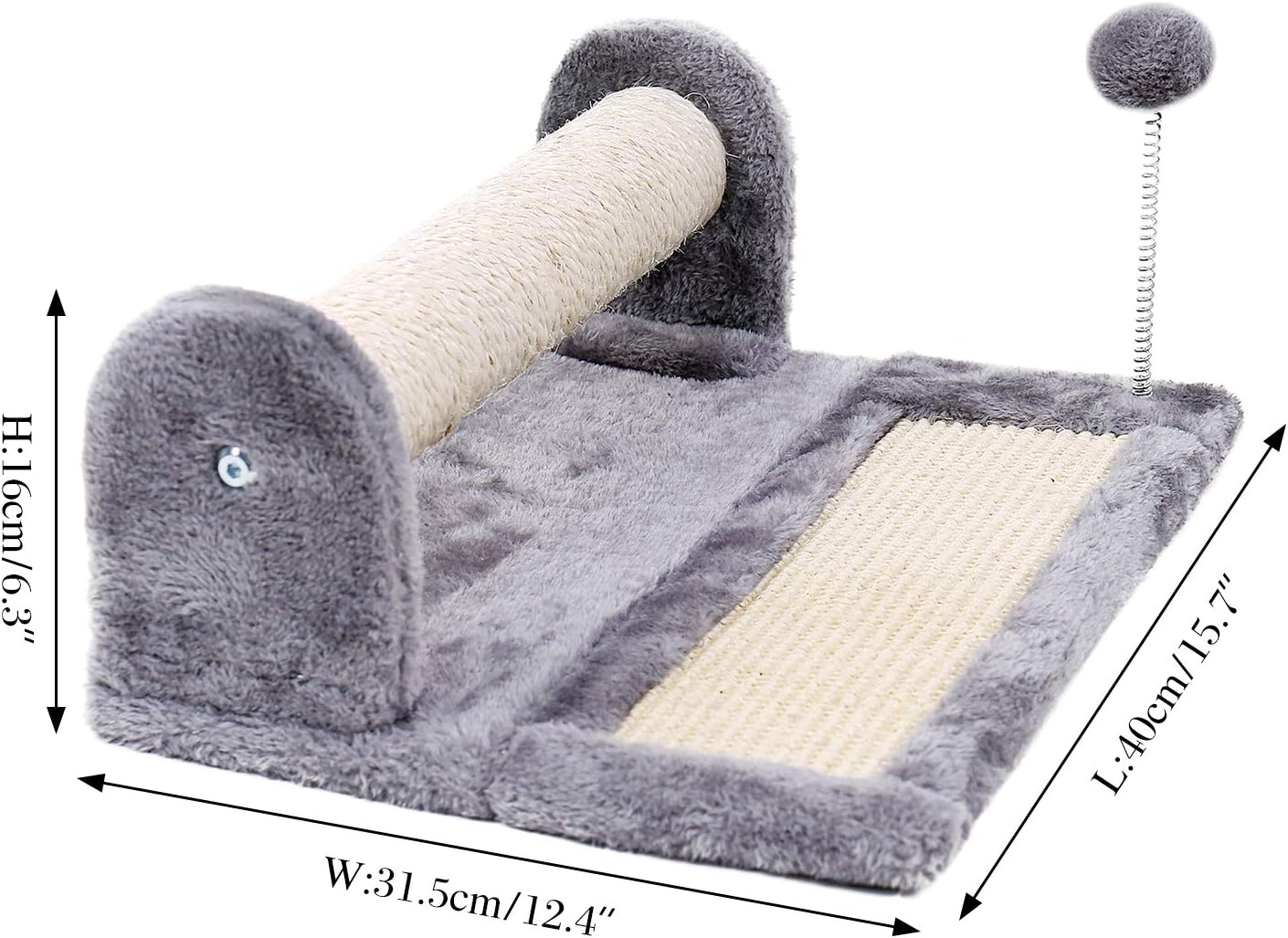 PAWZ Road Cat Scratching Post and Pad, Sisal-Covered Scratch Posts and Pads with Play Ball Great for Kittens and Cats : Pet Supplies