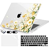MecBevia for MacBook Pro 14 inch Case M5 M4 M3 M2 A3434 A3112 A3401 A3185 A2918 A2992 A2779 M1 A2442 Pro Max Chip (Released 2025 to 2021), Hard Shell Cover for MacBook Pro 14", Scatter Daisies