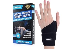 CERBONNY Carpal Tunnel Wrist Brace,1Pack Wrist Support Brace Adjustable Wrist Strap Reversible Wrist Brace for Sports Protect