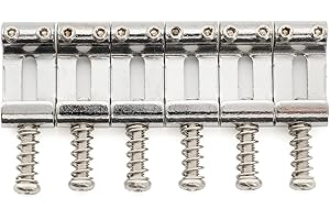 Musiclily Ultra 10.5mm Hardened Steel Saddles Vintage Bridge Saddles for Strat Style Electric Guitar, Chrome (Set of 6)