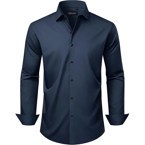 Mens Shirts Lapel Collar Solid Long Sleeve Dress Shirt Soft Blouse for Male  Wedding Business Gift CY-1640 S at Amazon Men's Clothing store