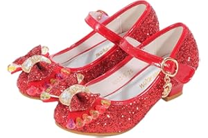 BFOEL Girls Dress Shoes Adorable Sparkle Mary Jane Flats for Wedding Party