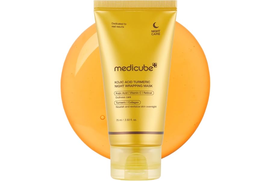 medicube Wrapping Mask Kojic Acid Turmeric- Overnight Peel Off Facial Mask | Vitamin C Brighten & Defends Against Skin Stress - For a Clear, Glowing Complexion, Korean Skin Care, 2.53 fl.oz