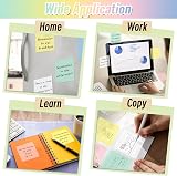 Hoiny Transparent Sticky Notes 650 Sheets Pastel See-Through Pad 5 Colors view 6