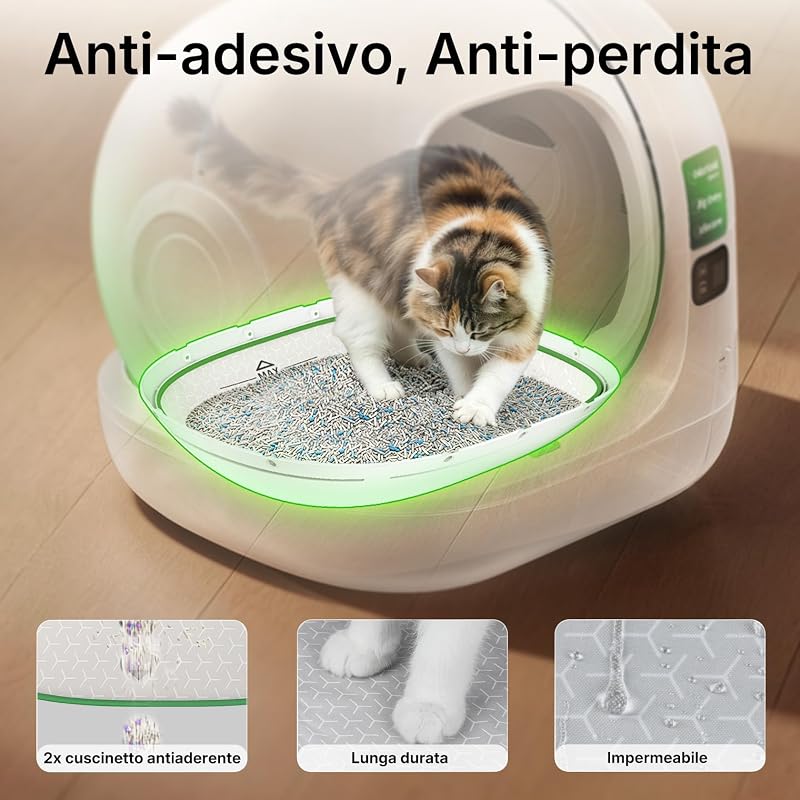 PUROBOT MAX 3 Lettiera Gatto Autopulente, Ampio Ingresso, Spazio 76L, Doppio Sistema Deodorante, Design Anti-Perdite, xSecure Anti-Intrappolamento, Controllo App, Ideale per Famiglie Multigatto