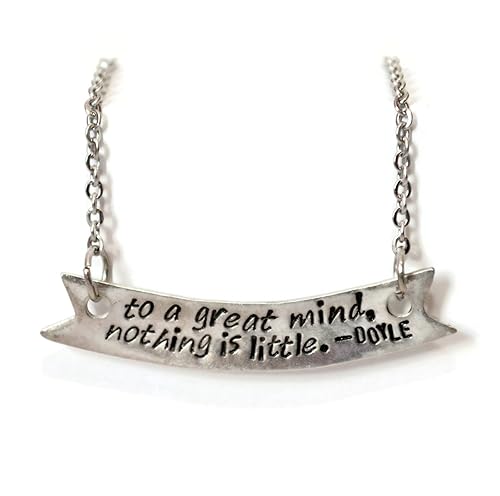 Amazon Com Custom Book Quote Metal Stamped Pewter Banner Necklace