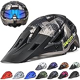 Safuty1st Mountain Bike Helmet for Adults & Youth Lightweight Impact-Resistant with Adjustable Dial & Removable Visor Unisex Helmet for Mountain Biking Bicycle Clcying