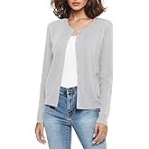 Urban CoCo Women's Crew Neck Button Front Cardigan Sweaters Long Sleeve Open Front Soft Knit Sweater Outfits