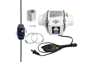 Powerful 3 Inch Inline Duct Ventilation Fan AC Vent Blower Exhaust Fan w/ 1.5M Pipe, Enhanced Air Flow, Low Noise for 3D Prin