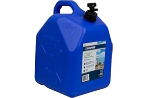 Scepter Flow Control 5 Gallon Water Jug with Spigot, Leak-Proof Heavy Duty Water Can for Camping Supplies, Storage, Hurricanes and More, Food Grade, BPA Free Container, 18.8 Liter Capacity, Blue