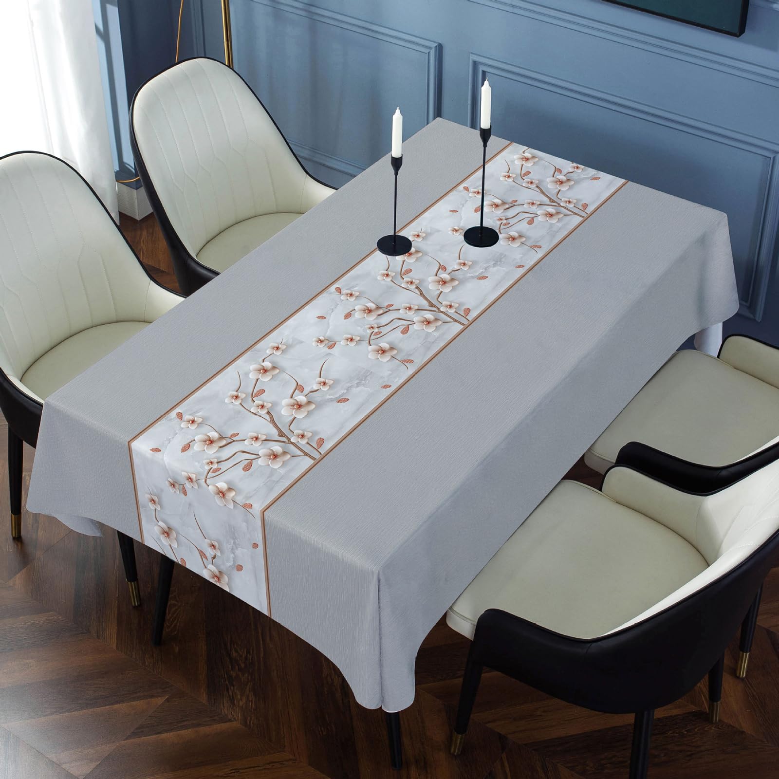 Aeici Wipeable Tablecloth, Plastic Table Cloth Wipe Clean Large Table Cloth Rectangular Floral Party 140x220cm