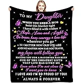 Daughter Blanket from Mom and Dad - to My Daughter Gifts from Mom Dad, Daughters Birthday Gifts, Gift for Daughters Birthday, Graduation, Christmas, Soft Lightweight Flannel Throw Blanket, 60"x50"
