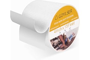 GOYLSER Clear Grip Tape Non Slip Stair Carpet Strip, Non Skid Tape Carpet Stair Tread for Wooden Clear Tape 4 Inch x 15 Foot, Non Slip Roll Sticker Waterproof Outdoor Step Grip Tape for Stair for Wooden Step