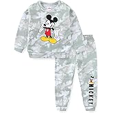 Disney Mickey Mouse Boys Sweatshirt and Pants Set for Toddler and Little Kids
