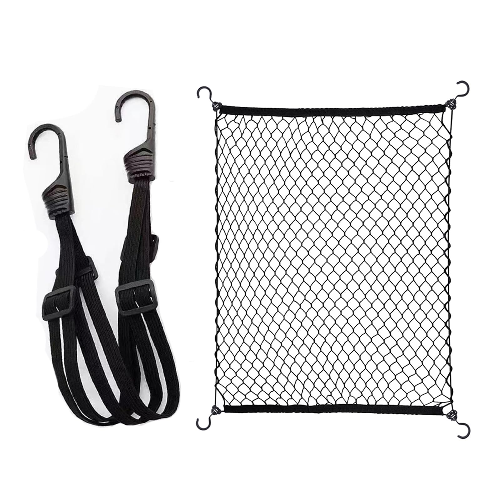 Mamiko Cargo Net and Wagon Straps for Collapsible Folding Outdoor Utility Wagon, Garden Cart, Folding Trolley Cart, Beach Cart (Combo Package)