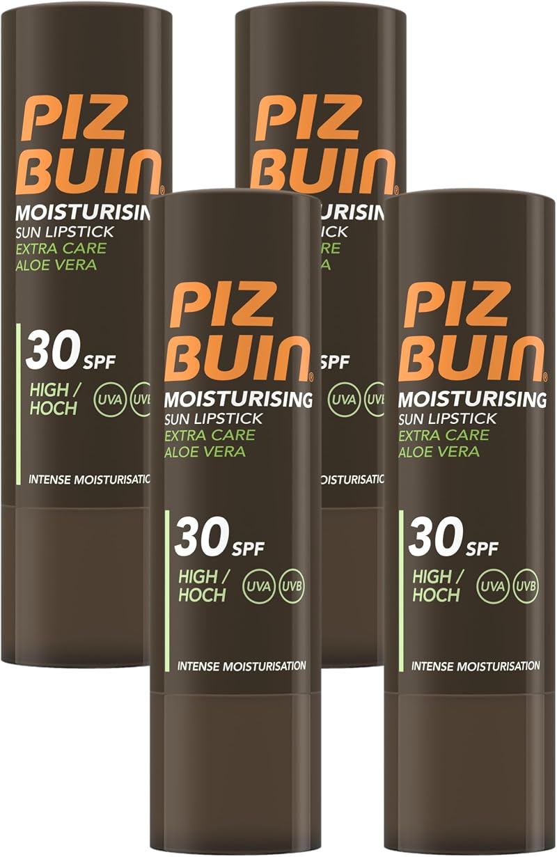 Piz Buin Moisturising Sun Lipstick SPF 30 4.9g Pack of 4
