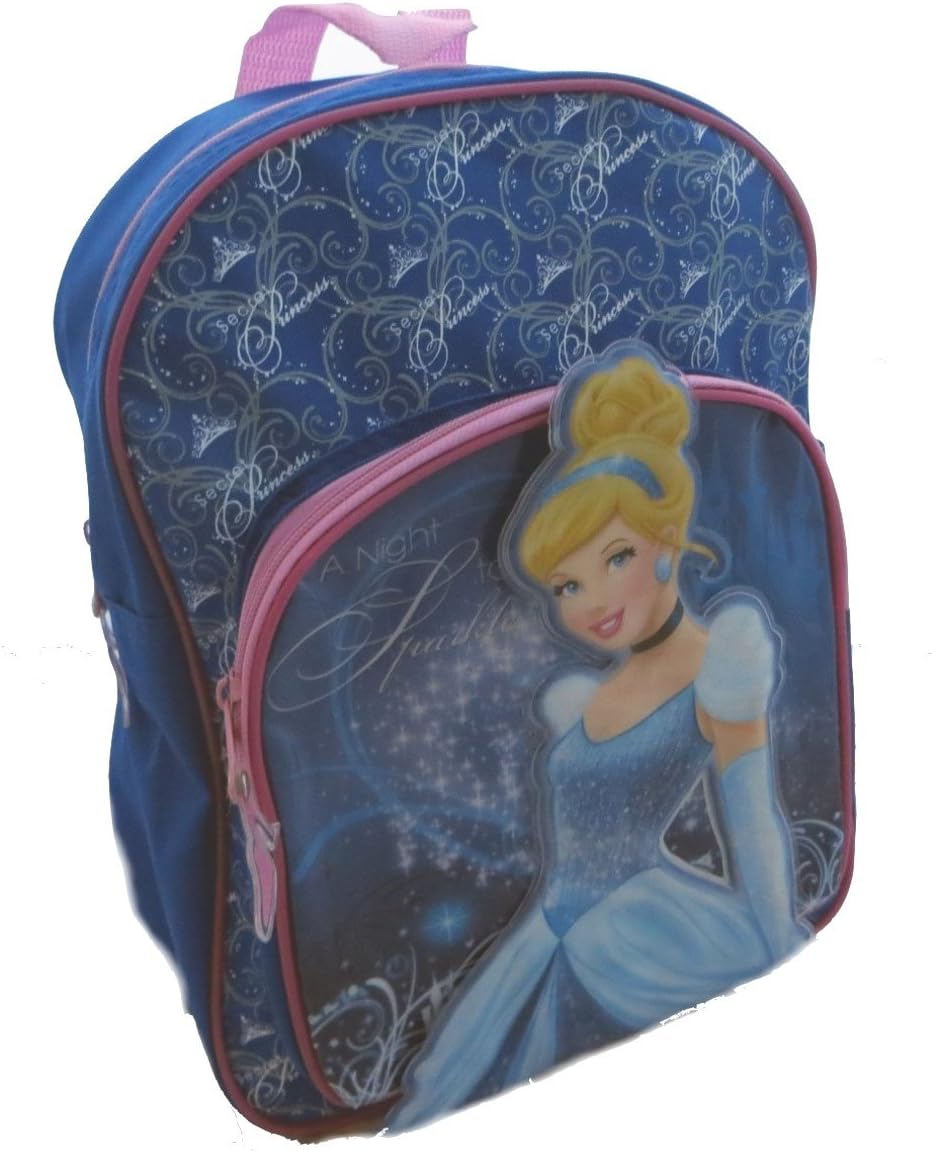 DISNEY PRINCESS CINDERELLA 3D BLUE CHILDRENS SCHOOL BACKPACK RUCKSACK BAG 255971