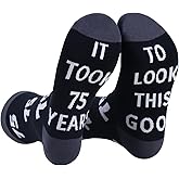75th Birthday Gifts for Him Men, Stitch Funny 1951 75 Year Old Decoration Socks for Dad Husband Father Daddy, Unique Fun Novelty and Gag 75th Anniversary Ideas for Christmas Fathers Day