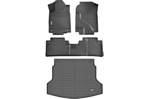 AIPOIL® Floor Mats & Cargo Liner Set for 2012-2016 Honda CRV (Fit for LX & SE & EX & No subwoofer)(Not fit CRV Touring) All Weather Protection TPE Car Full Set Custom CR-V Car Mats Accessories - Black