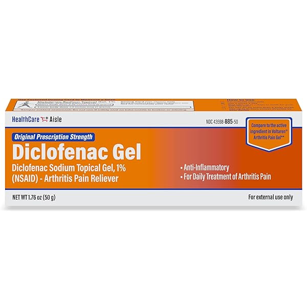 HEALTHCAREAISLE DICLOFENAC GEL, 1%, ARTHRITIS PAIN RELIEF – 50 G TUBE – ORIGINAL PRESCRIPTION STRENGTH (NSAID)