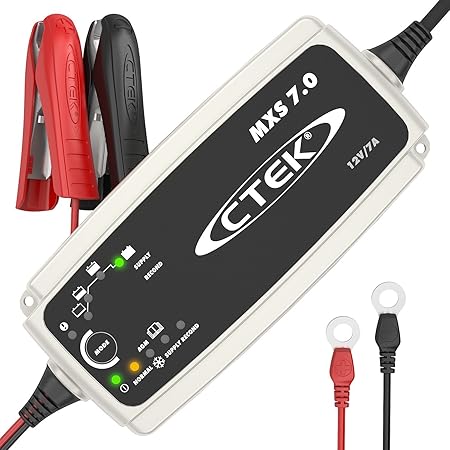 CTEK MXS 7.0 - Vollautomatisches Batterieladegerät (Grundladung, Erneuerung, Erhaltungsladung von Auto-, Caravan und Wohnmobi