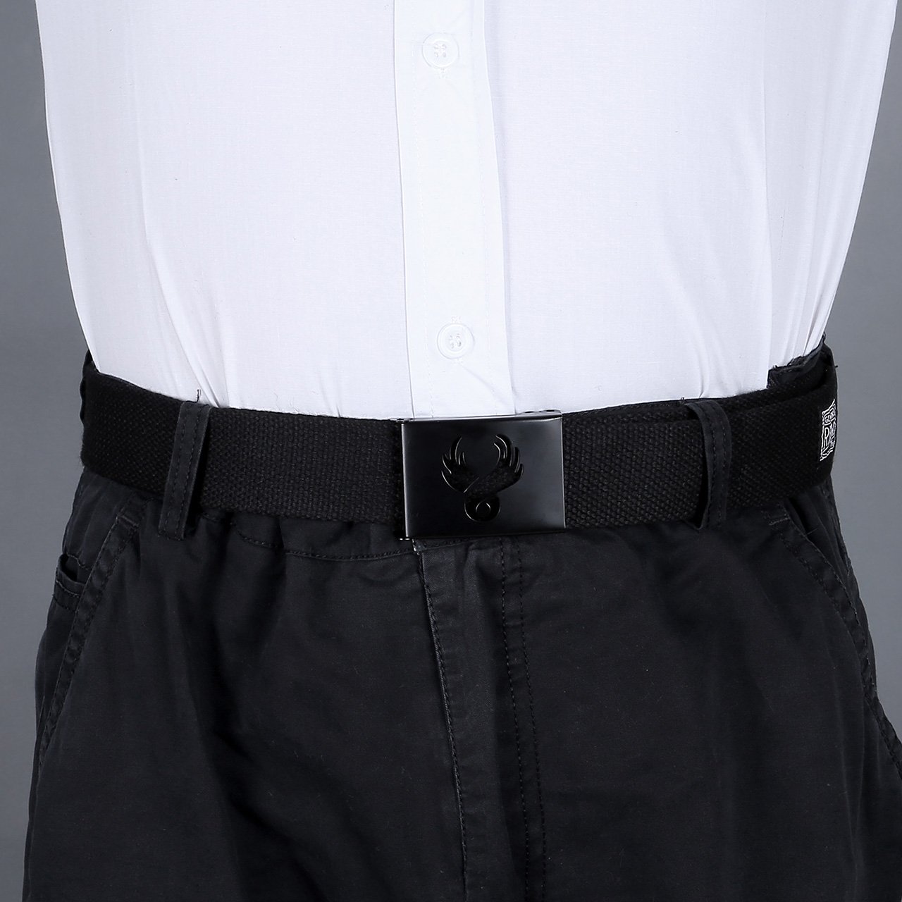 Ayliss® Fashion Canvas Web Belt Eagle Design Adjustable Black Buckle 42.5\