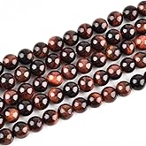 Genuine Red Tiger Eye Beads for Jewelry Making Gemstone Semi Precious Stone Round 10mm Strand 15"(36-38pcs)