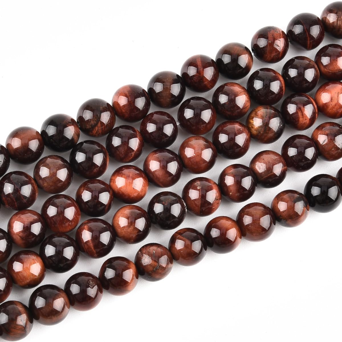 Genuine Red Tiger Eye Beads for Jewelry Making Gemstone Semi Precious Stone Round 8mm Strand 15"(46-48pcs) — image 1