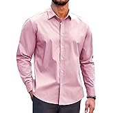 COOFANDY Mens Casual Button Down Shirts Long Sleeve Untucked Shirts for Men Stretch Dress Shirt