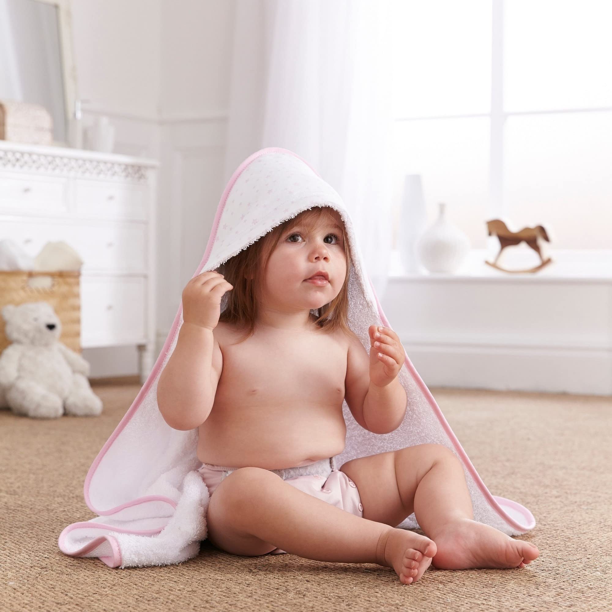 Clair de Lune Hooded Towel (Pink, Star)
