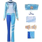 Women’s Blue Princess Costume Halloween Outfit Set Adult