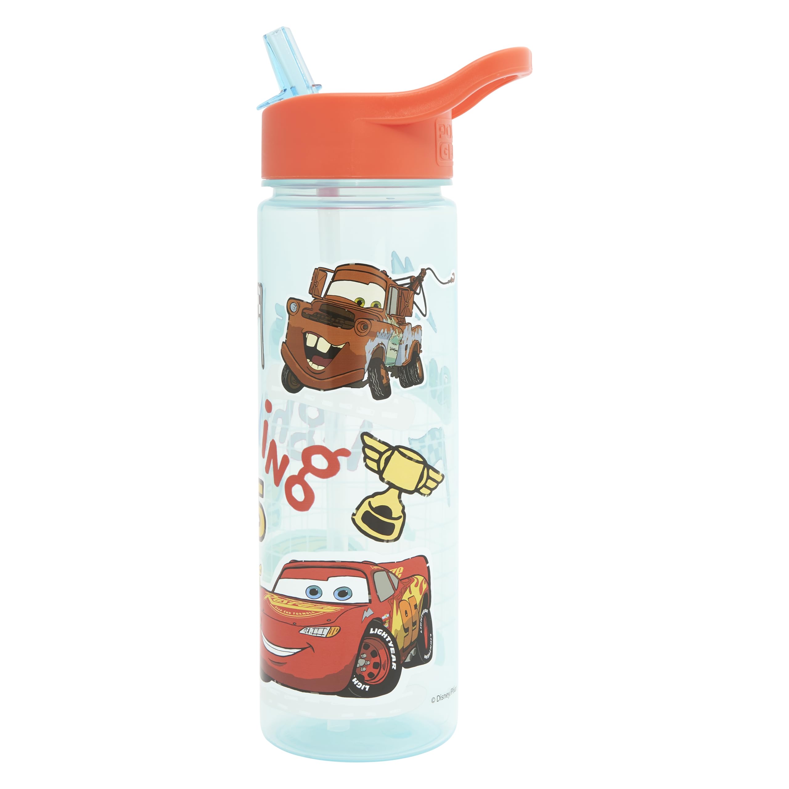 Disney Cars 600ml Kids Water Bottles with Straw by Polar Gear - Back to School Supplies for Boys - Lightning Mcqueen Gifts - Official Pixar Cars Merchandise