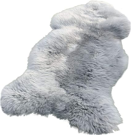 Lammfell Schaffell Silber grau echtes Fell