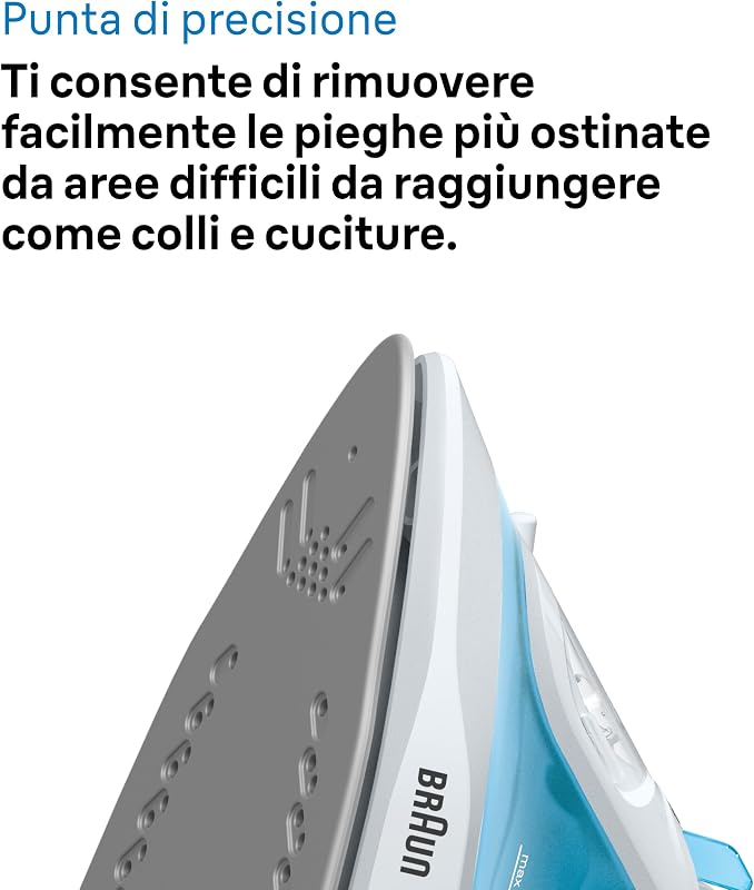 TexStyle 1 SI1029BL, Ferro da Stiro Antiaderente, 120g/min Colpo Vapore, Sistema Decalc & Funzione Spray, Riscaldamento Rapido (35s), Adatto Acqua Rubinetto, EcoMode, Serbatoio 220ml, 1900W, Blu