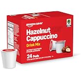 Happy Belly Light Roast Cappuccino Coffee Pods, Hazelnut Flavored, Compatible with K-Cup Brewers, 24 Count