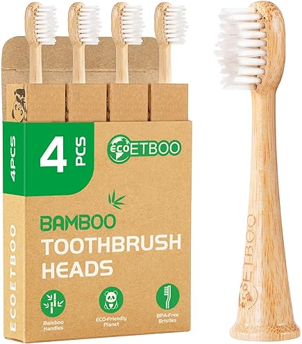 Amazon.com : Bamboo Toothbrush Heads Replacement for Philips Sonicare, Soft  Bristle 4 PCS : Health & Household