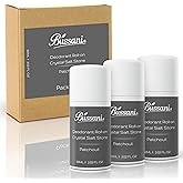 Bussani Crystal (Alum) Salt Stone Deodorant Men | 2.02 Fl Oz | Aluminum Free | No Stains | Dries Quickly | Non-Irritating | Desodorante para Hombre | Gifts for Him | 3-Pack
