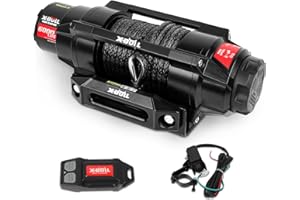 X-BULL New 6000LBS IP68 Waterproof Electric Winch Boat Trailer Winch with 2 in 1 Wireless Remote Synthetic Rope 1/4 in x49.8ft Hook Automatic Braking Powersports Off Road