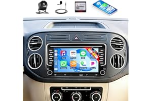 CAMECHO 4G+64G Android Car Radio Stereo for Volkswagen VW Tiguan 2009-2015 Wireless CarPlay Android Auto, 7 inch Touch Screen