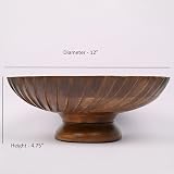 EDHAS Mango Wood Decorative Wooden Bowl Hand Carved Centerpiece 30cm view 6