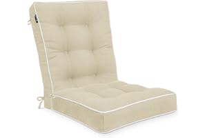 Favoyard Rocking Chair Cushion Set, Indoor & Outdoor Rocker Cushions, Water Resistant Seat Cushion Set for Patio Furniture 3-Year Color Fastness Chair Pads with Ties, Beige