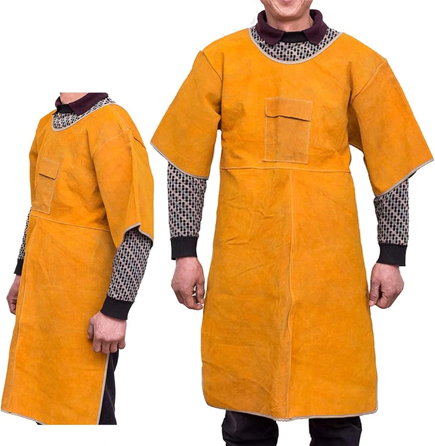 DEALRITE Welding Jacket OnePiece Welding Suit,Cow Leather Safety Work